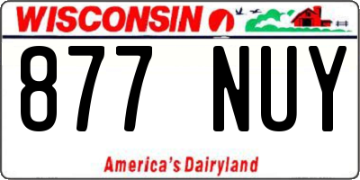 WI license plate 877NUY