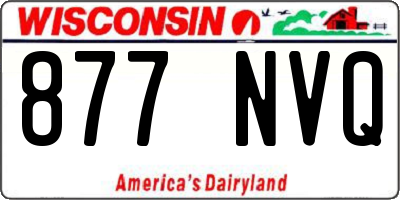 WI license plate 877NVQ