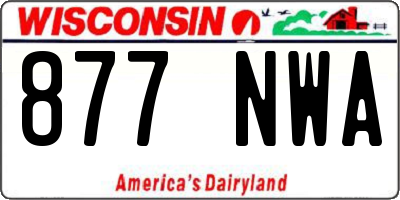 WI license plate 877NWA