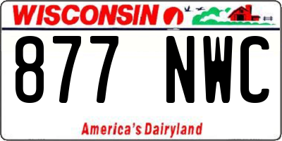 WI license plate 877NWC