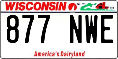 WI license plate 877NWE
