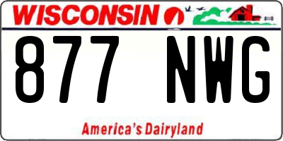 WI license plate 877NWG