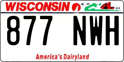 WI license plate 877NWH