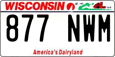 WI license plate 877NWM