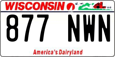 WI license plate 877NWN