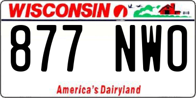 WI license plate 877NWO