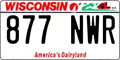 WI license plate 877NWR