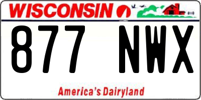 WI license plate 877NWX