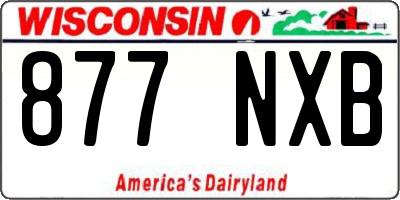 WI license plate 877NXB