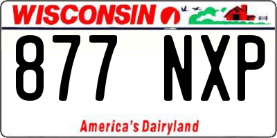 WI license plate 877NXP