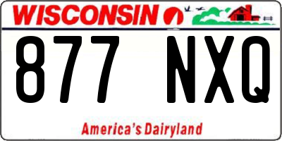 WI license plate 877NXQ