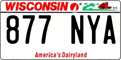 WI license plate 877NYA