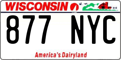 WI license plate 877NYC