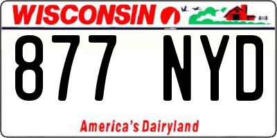 WI license plate 877NYD
