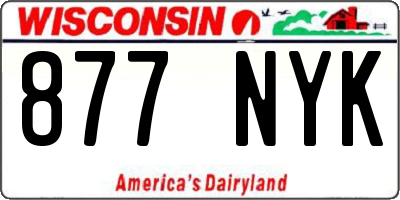 WI license plate 877NYK