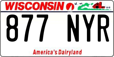 WI license plate 877NYR