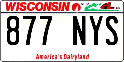 WI license plate 877NYS