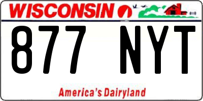 WI license plate 877NYT
