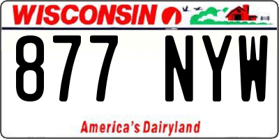 WI license plate 877NYW