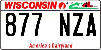WI license plate 877NZA