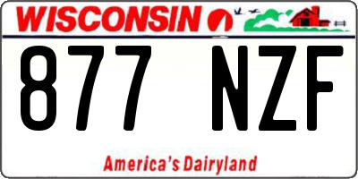 WI license plate 877NZF