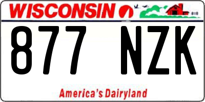 WI license plate 877NZK