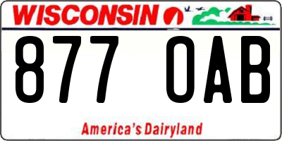 WI license plate 877OAB