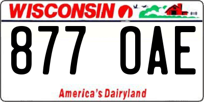WI license plate 877OAE