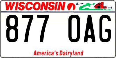 WI license plate 877OAG