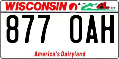 WI license plate 877OAH