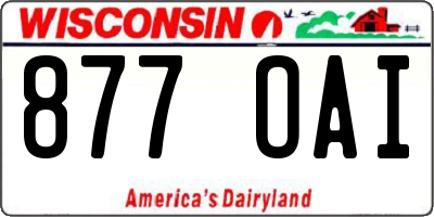 WI license plate 877OAI