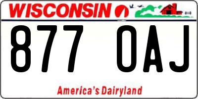 WI license plate 877OAJ
