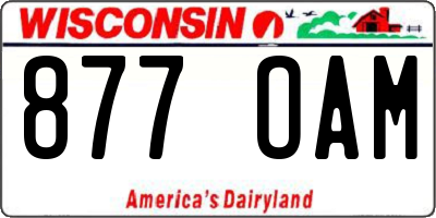 WI license plate 877OAM