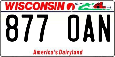 WI license plate 877OAN