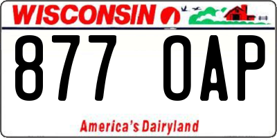 WI license plate 877OAP