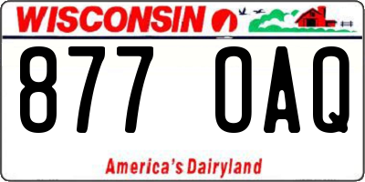 WI license plate 877OAQ