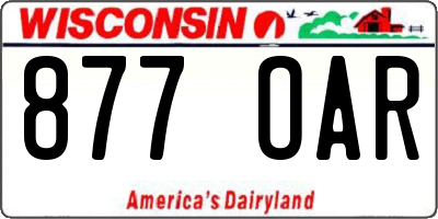 WI license plate 877OAR