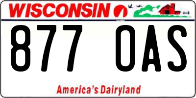 WI license plate 877OAS