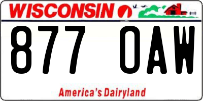 WI license plate 877OAW