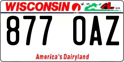 WI license plate 877OAZ