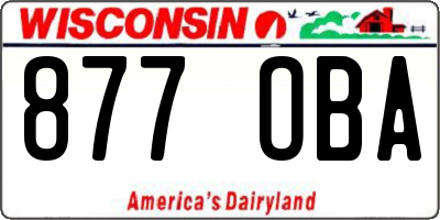 WI license plate 877OBA