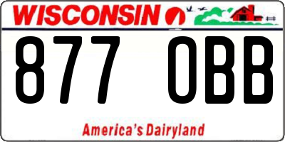 WI license plate 877OBB
