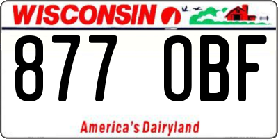 WI license plate 877OBF