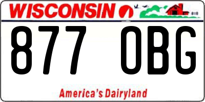 WI license plate 877OBG