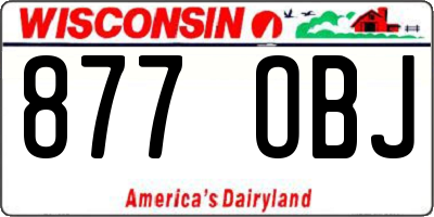 WI license plate 877OBJ