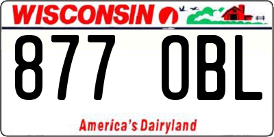 WI license plate 877OBL