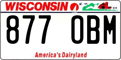 WI license plate 877OBM