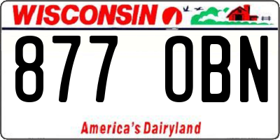 WI license plate 877OBN
