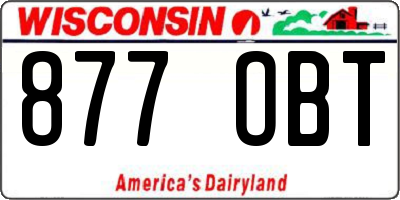 WI license plate 877OBT