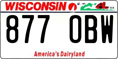WI license plate 877OBW